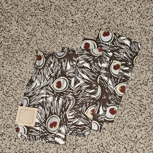 Four World Market Peacock Feather Patterned Napkins